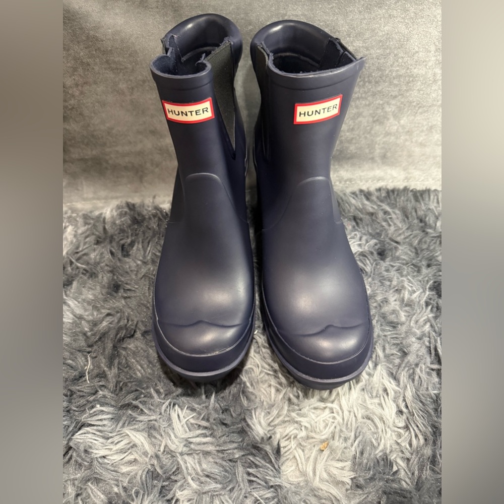 Hunter Original Chunky Block High Heel Chelsea Rain Boots Rare